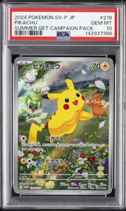 2024 POKEMON JPN SV-P PROMO #218 PIKACHU PSA 10 - Image 1