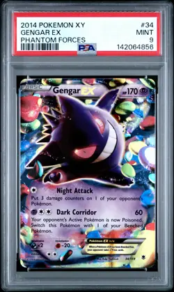 142064856 Gengar EX 2014 Pokemon XY Phantom Forces #34 PSA 9 - Image 1