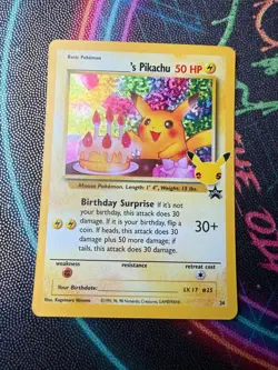 2021 Pokemon Celebrations Birthday Pikachu #24 Classic Collection Holo - Image 1