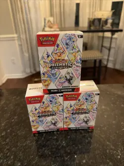 3x Pokemon TCG Scarlet & Violet Prismatic Evolutions Booster Bundle SEALED - Image 1