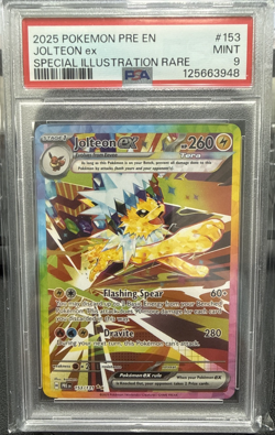 2025 Pokemon Jolteon ex 153/131 Sv: Prismatic Evolutions Illustration Rare PSA 9 - Image 1