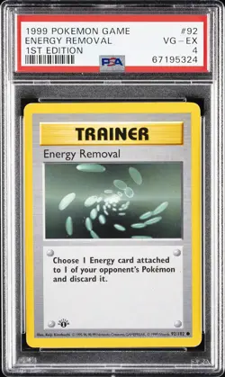 1999 POKEMON GAME 1ST ED #92 ENERGY REMOVAL PSA 4 - Image 1