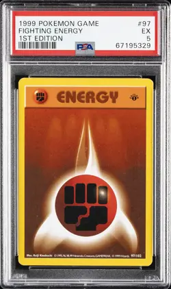 1999 POKEMON GAME 1ST ED #97 FIGHTING ENERGY PSA 5 - Image 1
