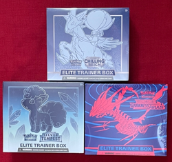 Pokemon Sealed ETB Lot of 3 Silver Tempest Chilling Reign Darkness Ablaze SWSH - Image 1
