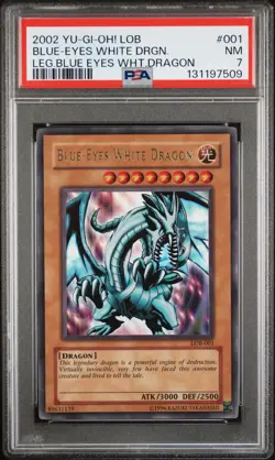 2002 YU-GI-OH! LOB-LEGEND OF BLUE EYES WHITE DRAGON BLUE-EYES WHITE DRAGON PSA 7 - Image 1