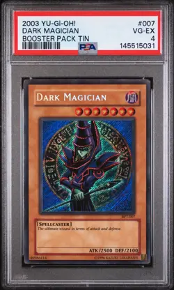 2003 YU-GI-OH! BOOSTER TIN #007 DARK MAGICIAN PSA 4 - Image 1