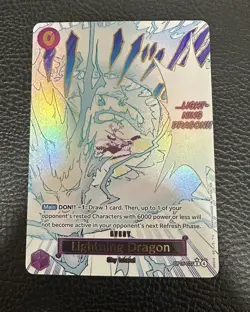 Lightning Dragon R OP15-077 Parallel Manga Kami's Island One Piece Card ENGLISH - Image 1