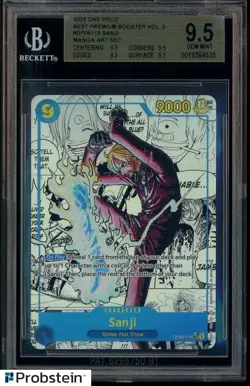 2025 One Piece The Best Premium Booster JPN OP06119 Sanji Manga BGS 9.5 GEM MINT - Image 1