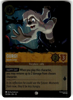 Disney Lorcana TCG Whispers in the Well TCG Gurgi Apple Lover 10/204 FOIL - Image 1