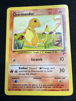 Charmander 69/130 Base Set 2 Pokemon Card 2000 - Image 1