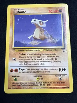 Cubone 70/130 Non Holo Base Set 2 Pokemon Card - Image 1