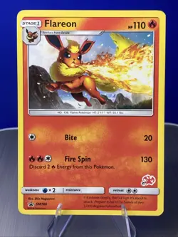🔥 Flareon Charizard 27 Stamp #SM186 Rare LP | Battle Academy Pokemon Card - Image 1