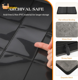 Trading Card Binder, 9 Side Loading Pocket Card Album Hold up to 540 Ca - Image 2