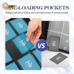 Trading Card Binder, 9 Side Loading Pocket Card Album Hold up to 540 Ca - Image 3