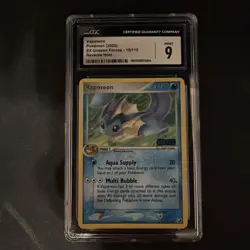 CGC 9 Vaporeon Reverse Holo Rare EX Unseen Forces 2005 Pokemon Card #19 - Image 1