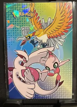 Rare Pokemon Shiny Full Art Lugia, Ho-oh And Celebi Low Pop Cracked Ice Card - Image 1