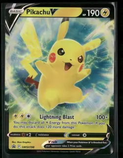 Pikachu V SWSH198 NM Holofoil Promo Rare Pokemon Card - Image 1