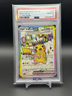 2024 Pokemon Pikachu Ex Ultra Rare Eng Surging Sparks Psa 10 - Image 1