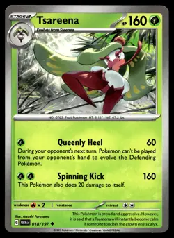 Tsareena 018/197 Pokemon SV03: Obsidian Flames Non Holo - Image 1