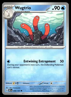 Wugtrio 059/197 Pokemon SV03: Obsidian Flames Non Holo - Image 1