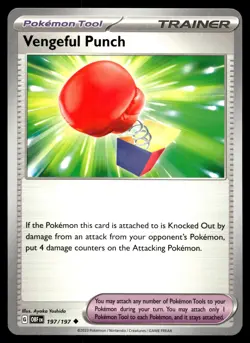 Vengeful Punch 197/197 Pokemon SV03: Obsidian Flames Non Holo - Image 1