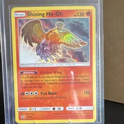 Pokemon Shining Ho-Oh Promo Holo SM70 SM Promo Basic 130 HP Fire Blast Card - Image 1