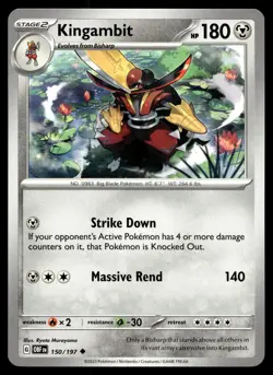 Kingambit 150/197 Pokemon SV03: Obsidian Flames Non Holo - Image 1