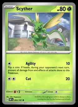 Scyther 004/197 Pokemon SV03: Obsidian Flames Non Holo - Image 1