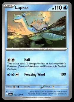 Lapras 045/197 Pokemon SV03: Obsidian Flames Non Holo - Image 1