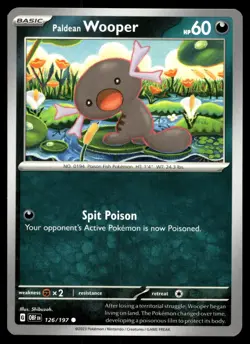Paldean Wooper 126/197 Pokemon SV03: Obsidian Flames Non Holo - Image 1