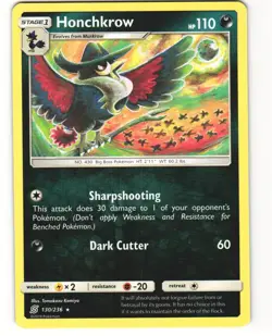 Honchkrow Rare Pokemon TCG Unified Minds 130/236 LP - Image 1