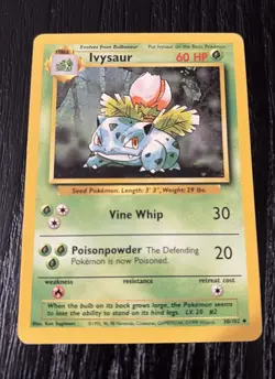 Ivysaur 30/102 Pokemon TCG Base Set Unlimited Regular Uncommon NM - Image 2
