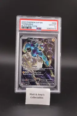 2025 POKEMON SVP BLACK BOLT ETB PROMO #209 THUNDURUS PSA 10 - Image 1