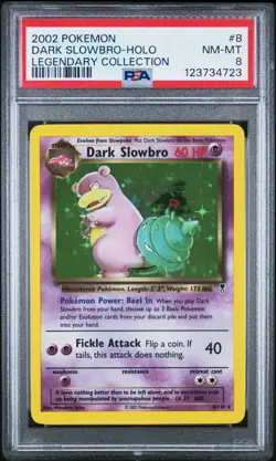 2002 POKEMON LEGENDARY COLLECTION#8 DARK SLOWBRO-HOLO PSA 8 - Image 1