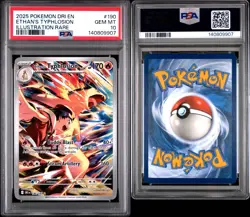 Ethan’s Typhlosion #190 PSA 10 Gem Mint Illustration Rare 2025 Pokemon DRI EN - Image 3