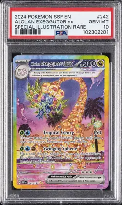 2024 POKEMON SSP EN-SURGING SPARKS #242 ALOLAN EXEGGUTOR EX PSA 10 - Image 1