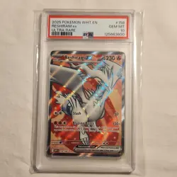 Pokemon Sv: White Flare Reshiram ex Ultra Rare Holo 158/086 PSA 10 English - Image 1