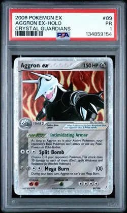 PSA 1 Pokemon Aggron ex 89/100 EX Crystal Guardians Ultra Rare Holo - Image 1