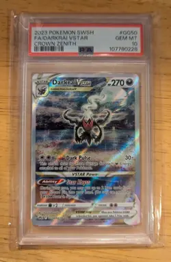 POKEMON SWORD & SHIELD CROWN ZENITH FULL ART/DARKRAI VSTAR GG50 PSA 10 [2023] - Image 1
