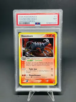Pokemon Houndoom EX Unseen Forces Reverse Holo Rare #7 PSA 7 - Image 1