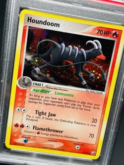 Pokemon Houndoom EX Unseen Forces Reverse Holo Rare #7 PSA 7 - Image 2