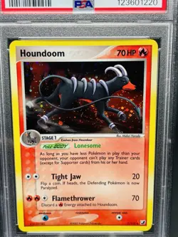 Pokemon Houndoom EX Unseen Forces Reverse Holo Rare #7 PSA 7 - Image 3
