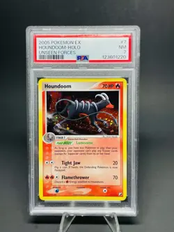 Pokemon Houndoom EX Unseen Forces Reverse Holo Rare #7 PSA 7 - Image 4