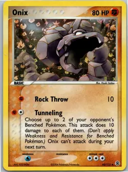 Pokemon 2004 Onix Uncommon Reverse Holo FireRed & LeafGreen RG 42/112 NM - Image 1