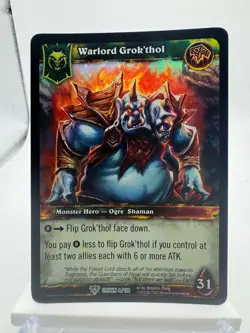 World of Warcraft TCG Crown Foil Hero Warlord Grok'thol - Image 1