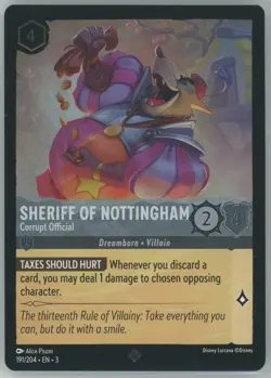 SHERIFF OF NOTTINGHAM (Super Rare) Disney Lorcana Inklands Cold Foil Card 191 - Image 1