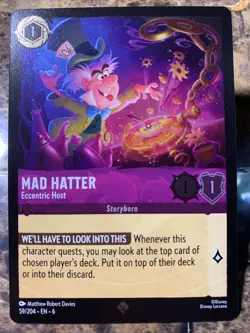 Disney Lorcana Azurite Sea Mad Hatter - Eccentric Host 59/204 Foil Super Rare - Image 1