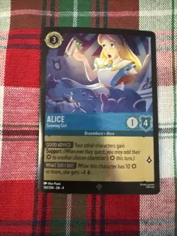 Disney Lorcana Fabled Alice Growing Girl Cold Foil Super Rare - Image 1