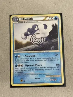 Pokemon Card: Poliwrath 21/95 HGSS Unleashed Set Rare! LP - Image 1