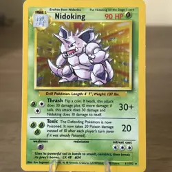 Nidoking 11/102 Base Set Unlimited Pokemon Card Holo Rare Vintage WOTC - Image 1